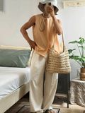 NOOBITA - Sơ mi không tay kẻ caro 8383