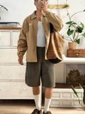 NOOBITA - Áo khoác kaki nút bấm 8148