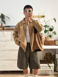 NOOBITA - Áo khoác kaki nút bấm 8148