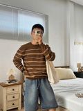NOOBITA - Áo tay dài len dệt kim kẻ sọc 8386