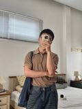 NOOBITA - Áo thun polo vân sọc 8389