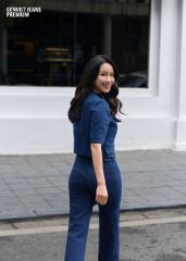 Quần Jeans Nữ Suông Vảy