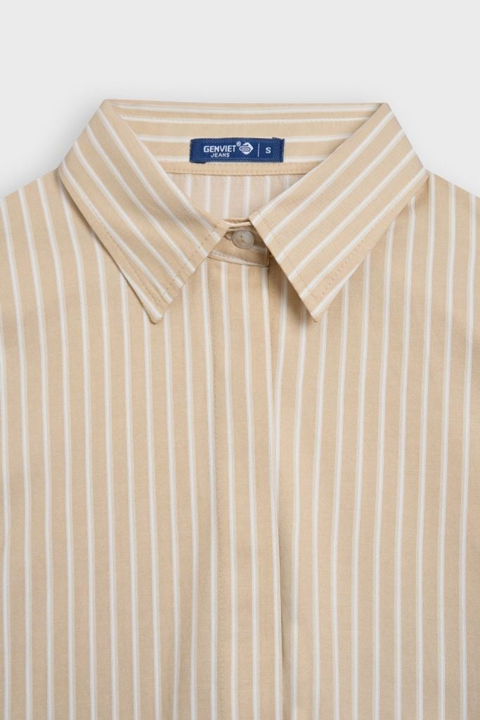 Áo Sơmi Dài Tay Nữ Dáng Croptop