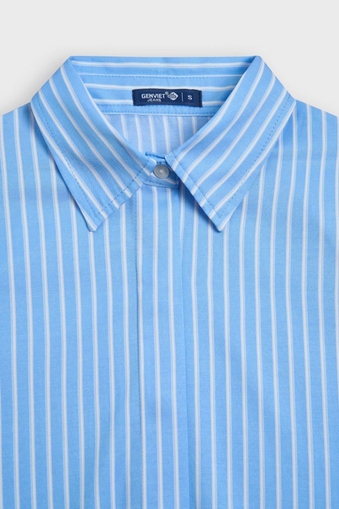 Áo Sơmi Dài Tay Nữ Dáng Croptop