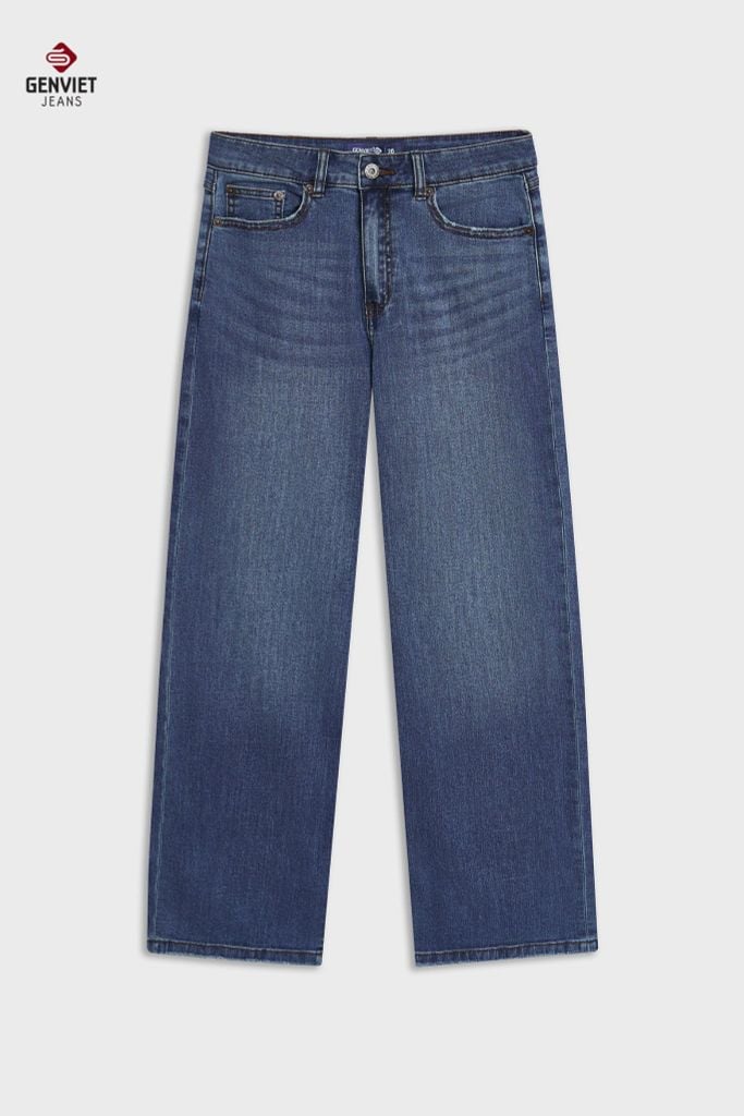 Quần Dài Jeans Nữ Suông Vừa