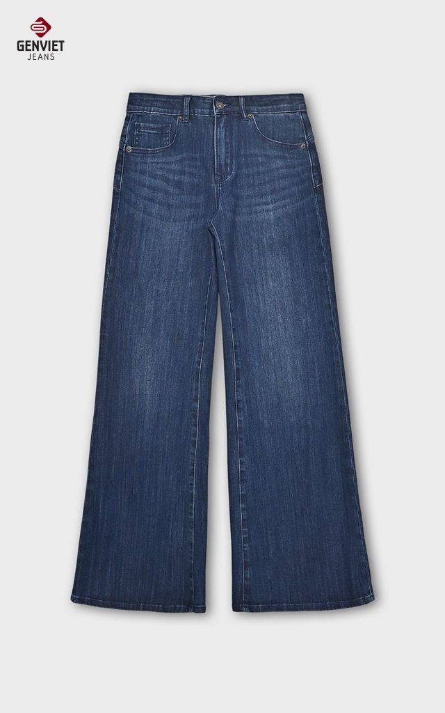 Quần Jeans Nữ Suông Vảy