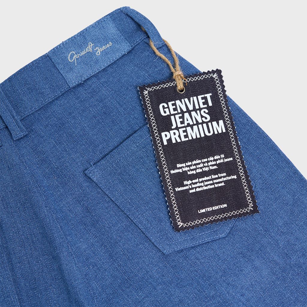 Quần Jeans Nữ Suông Vảy