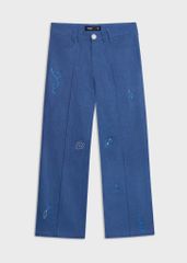 Quần Jeans Nữ Suông Vảy