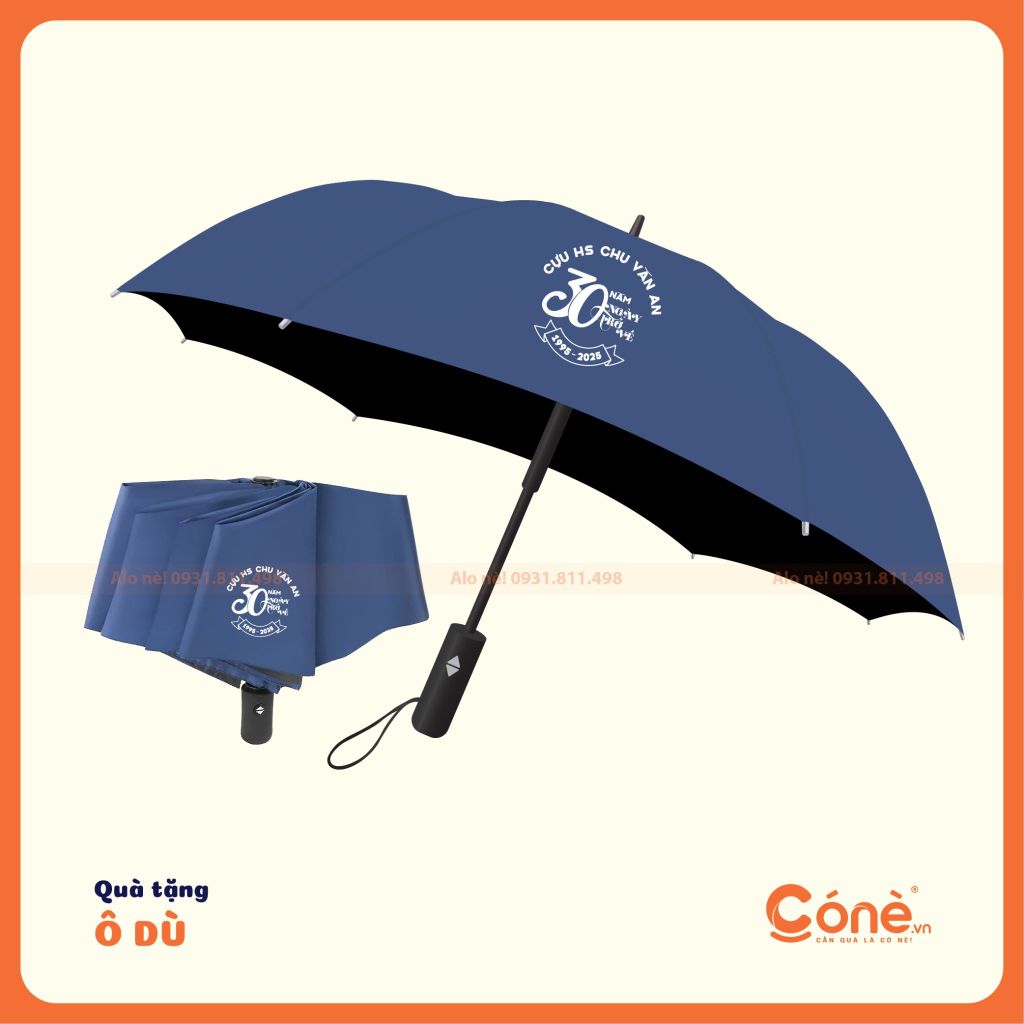 Ô Dù Premium Cone | Ô Gấp 3 Tự Động 2 Chiều