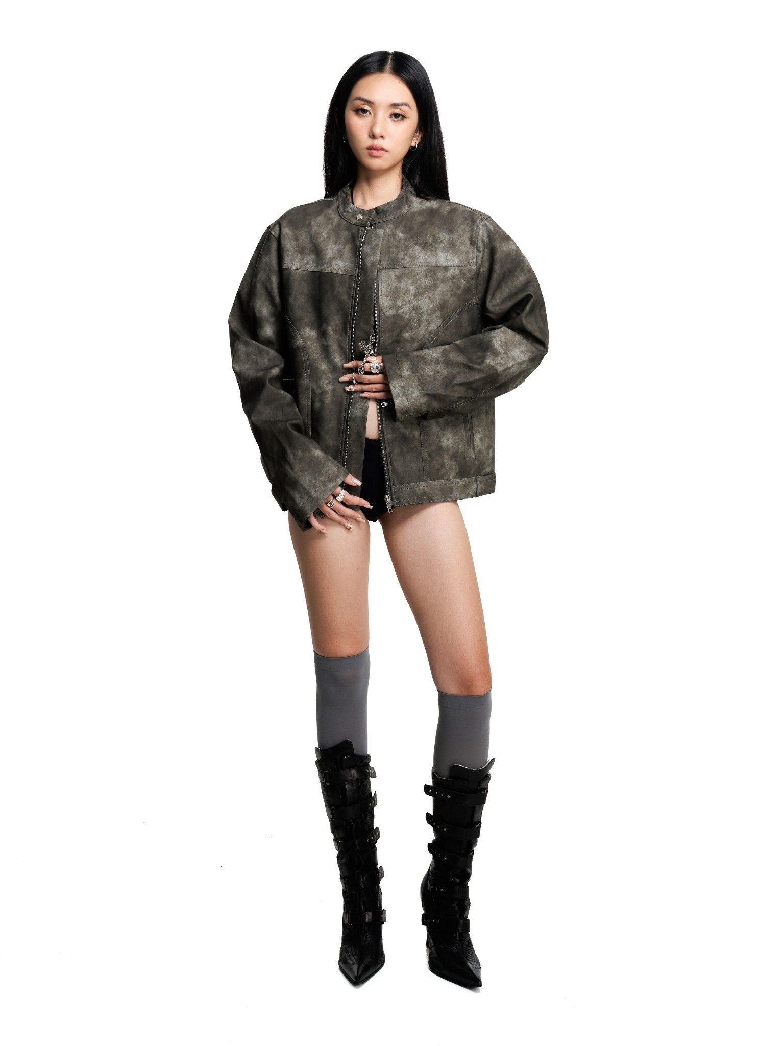 HADES BLACK WAX BIKER JACKET