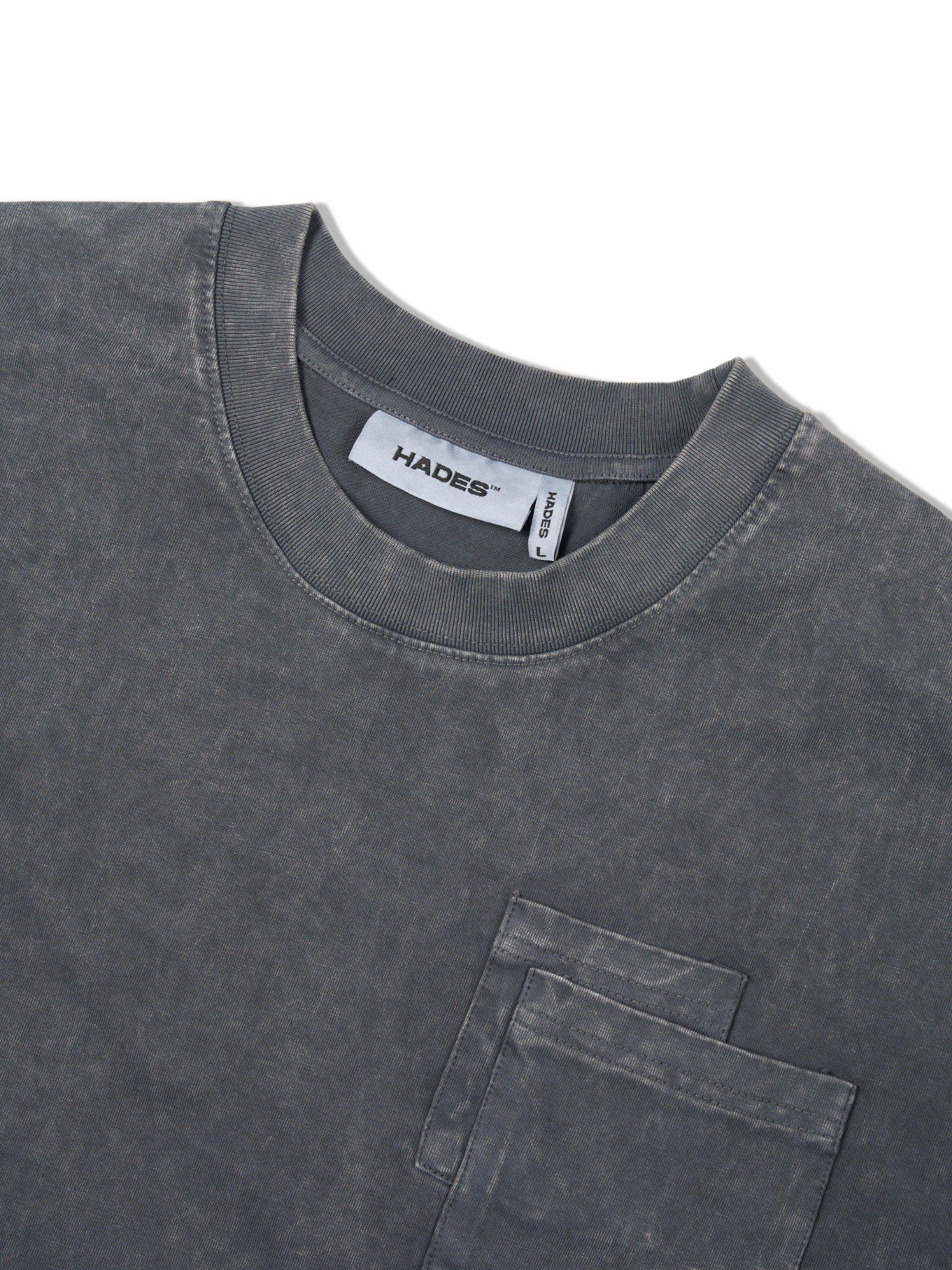 HADES FLORAL POCKET TEE - GREY WASH