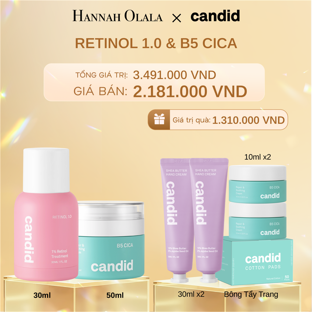 DEAL 8: RETINOL 1.0 & B5 CICA BỘ ĐÔI CHỐNG LÃO HÓA VÀ DƯỠNG ẨM PHỤC HỒI CHUYÊN SÂU