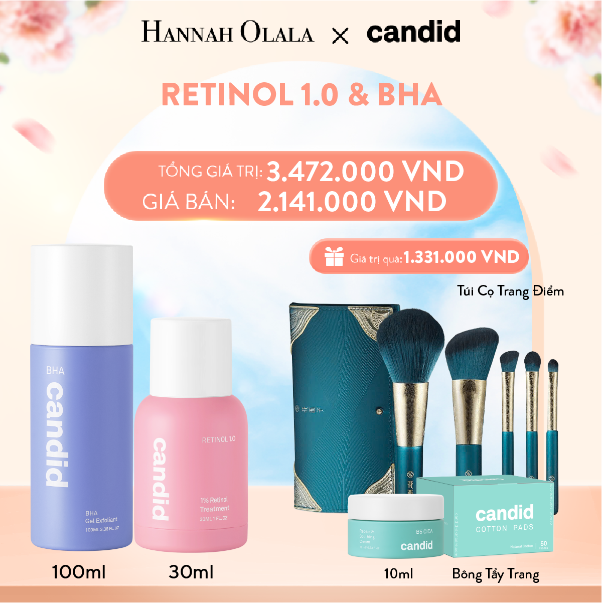 A161_DEAL 9: RETINOL 1.0 & BHA BỘ ĐÔI NGĂN NGỪA LÃO HÓA, TẨY TẾ BÀO CHẾT DỊU NHẸ, THÔNG THOÁNG LỖ CHÂN LÔNG