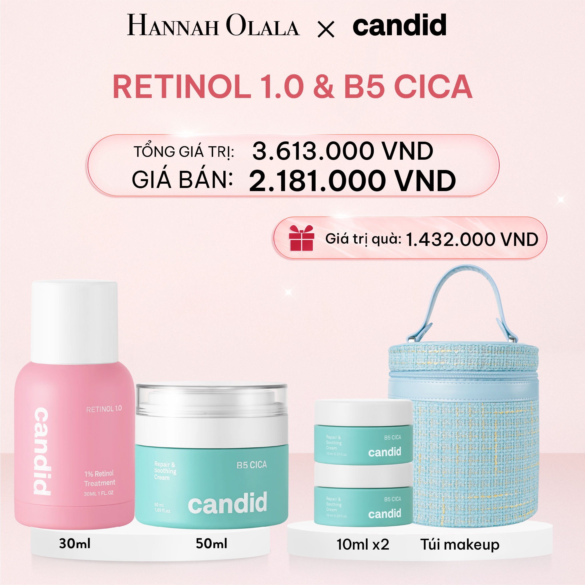 E753_DEAL 9: RETINOL 1.0 30ML & B5 CICA 50ML BỘ ĐÔI LÀM MỜ NẾP NHĂN VÀ DƯỠNG ẨM PHỤC HỒI CHUYÊN SÂU