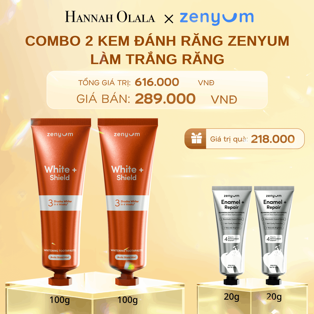 DEAL 6: COMBO 2 KEM ĐÁNH RĂNG ZENYUM PHỤC HỒI MEN / GIẢM Ê BUỐT / LÀM TRẮNG 100G