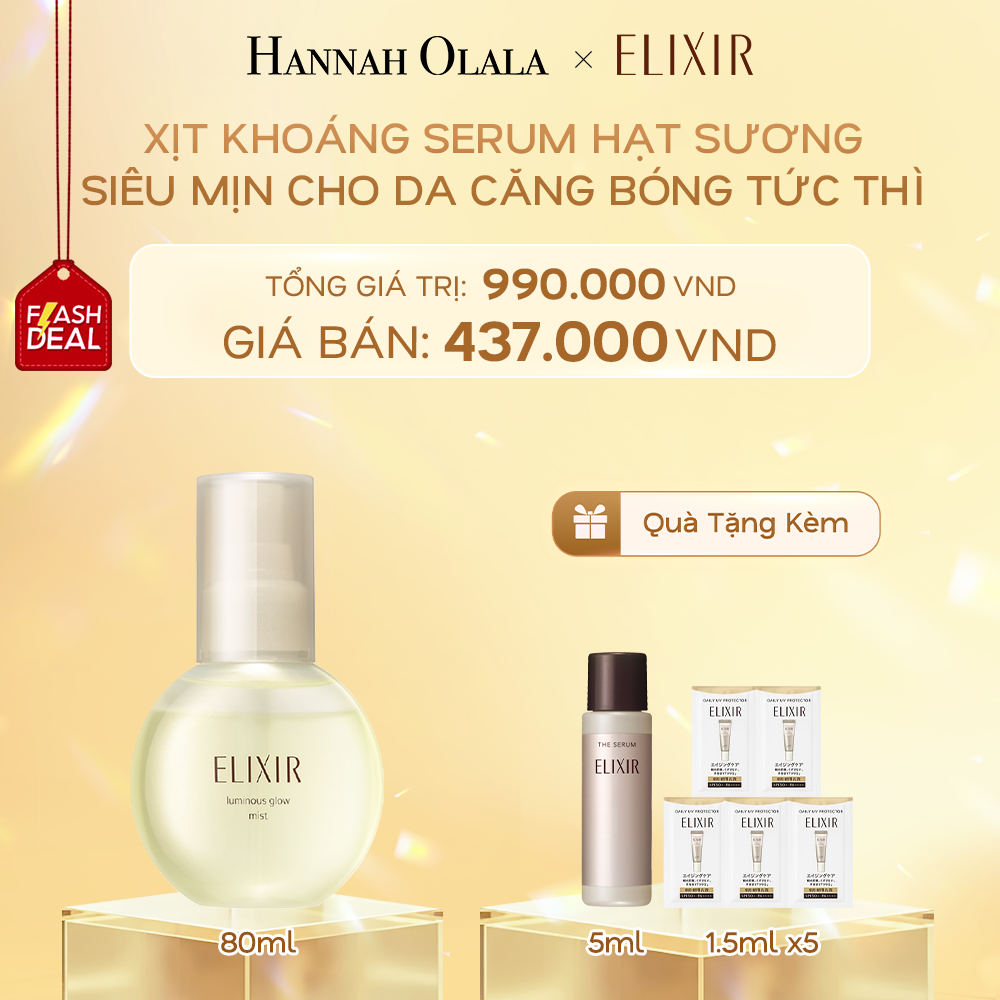 DEAL 10: FLASH DEAL - XỊT KHOÁNG DƯỠNG ẨM TỨC THÌ ELIXIR SUPERIEUR LUMINOUS GLOW MIST 80ML