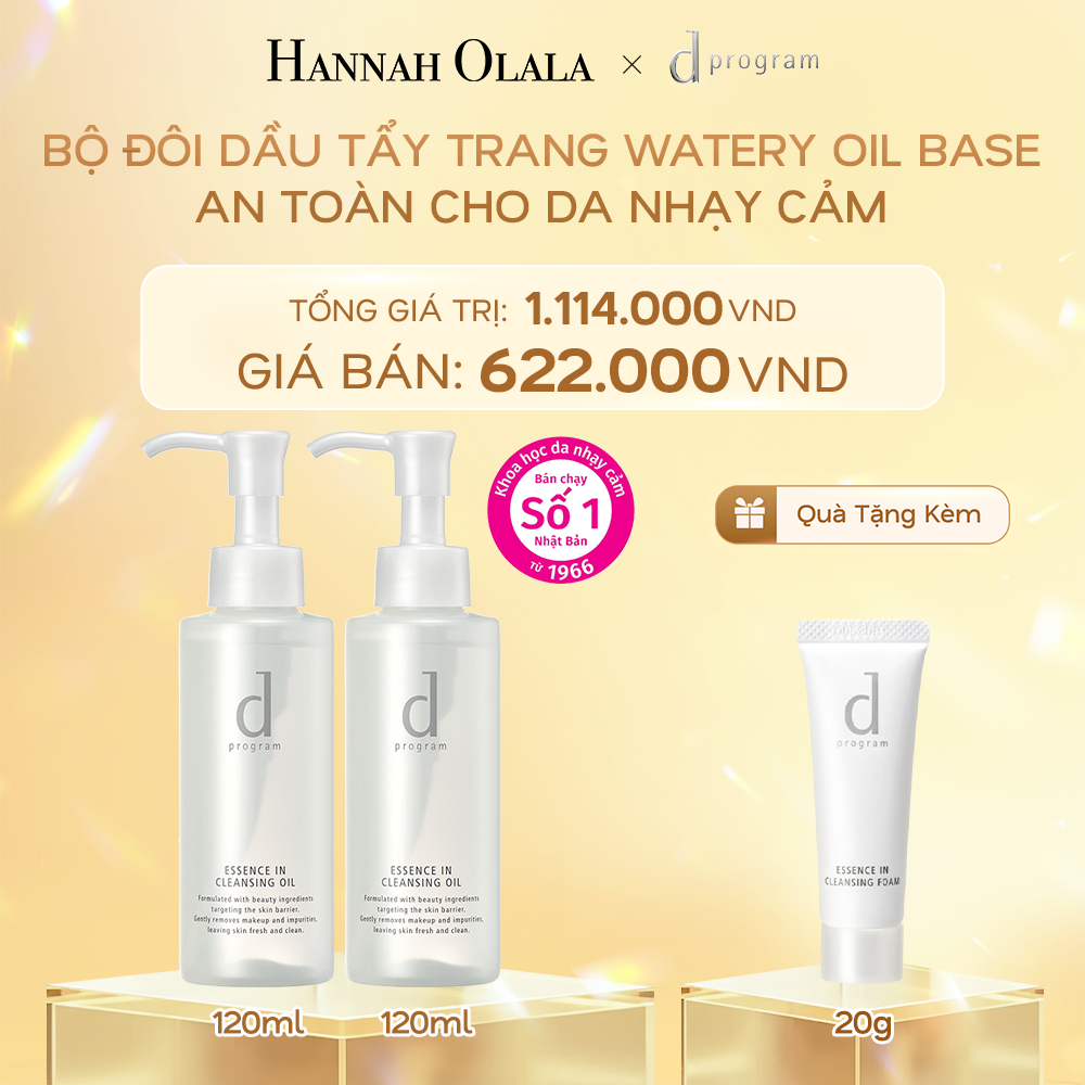 DEAL 8: BỘ ĐÔI DẦU TẨY TRANG DƯỠNG DA DPROGRAM ESSENCE IN CLEANSING OIL 120ML