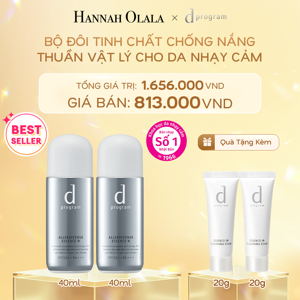 DEAL 2: BỘ ĐÔI TINH CHẤT CHỐNG NẮNG KIỀM DẦU AN TOÀN CHO DA NHẠY CẢM D PROGRAM ALLERDEFENSE ESSENSE 40ML