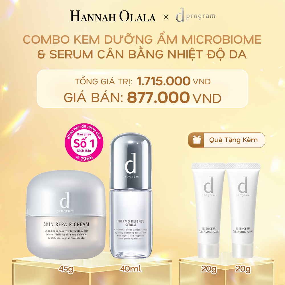 DEAL 16: COMBO KEM DƯỠNG PHỤC HỒI DA MICROBIOME SKIN REPAIR CREAM 45G & SERUM CÂN BẰNG NHIỆT ĐỘ DA D PROGRAM THERMO SERUM 40ML