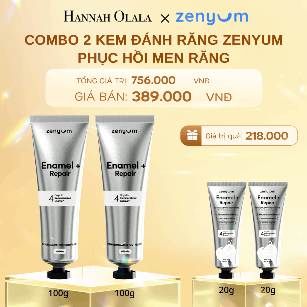 DEAL 6: COMBO 2 KEM ĐÁNH RĂNG ZENYUM PHỤC HỒI MEN / GIẢM Ê BUỐT / LÀM TRẮNG 100G