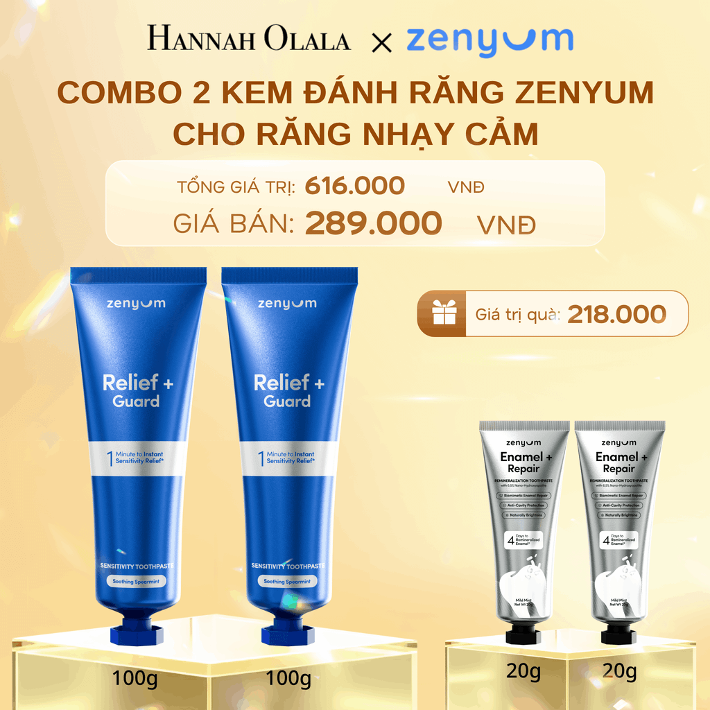 DEAL 6: COMBO 2 KEM ĐÁNH RĂNG ZENYUM PHỤC HỒI MEN / GIẢM Ê BUỐT / LÀM TRẮNG 100G