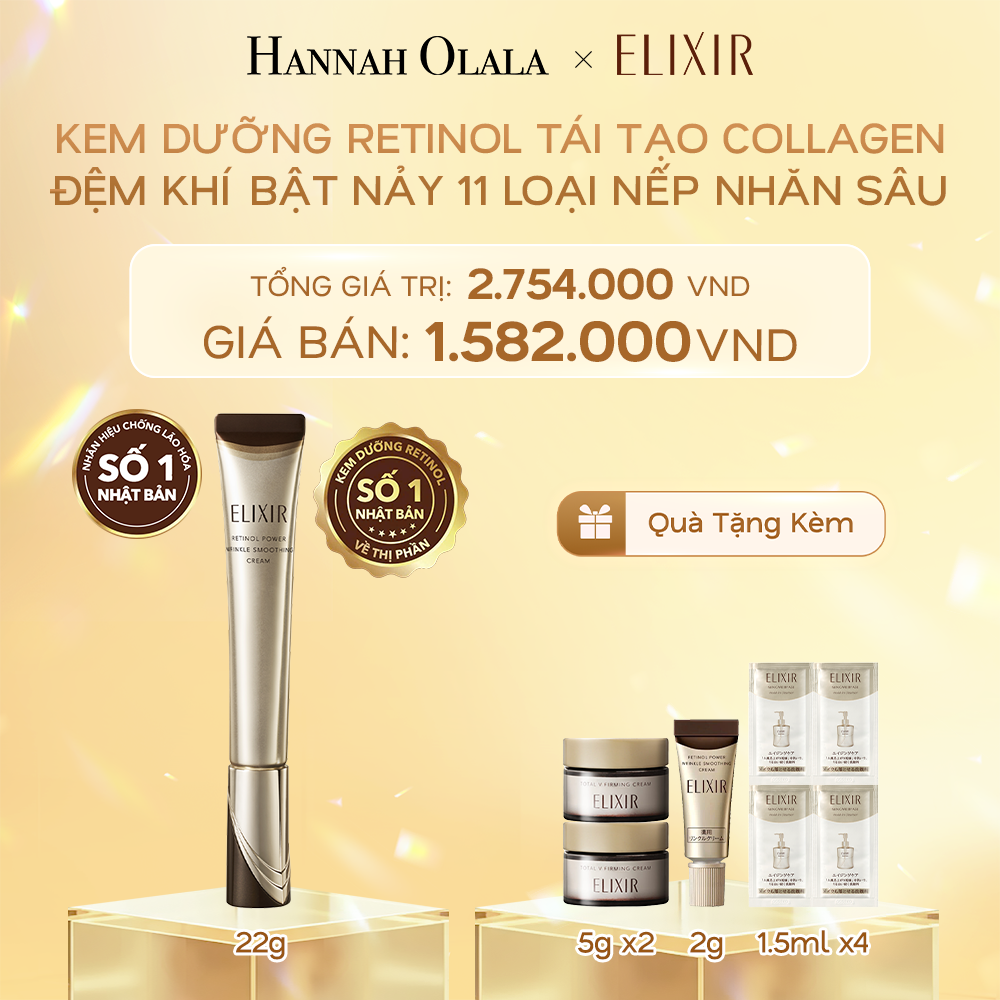 DEAL 14: KEM DƯỠNG DA CẢI THIỆN 11 LOẠI NẾP NHĂN SÂU ELIXIR RETINOL POWER WRINKLE SMOOTHING CREAM 22G ( PHIÊN BẢN CẢI TIẾN MỚI)