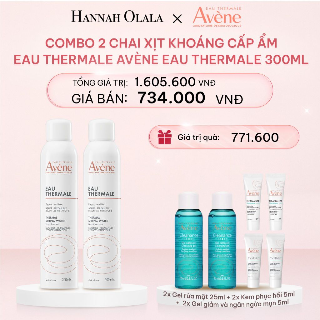 E1048_DEAL 3: COMBO 2 CHAI XỊT KHOÁNG CẤP ẨM EAU THERMALE AVÈNE EAU THERMALE 300ML GIÚP LÀM DỊU VÀ BẢO VỆ DA