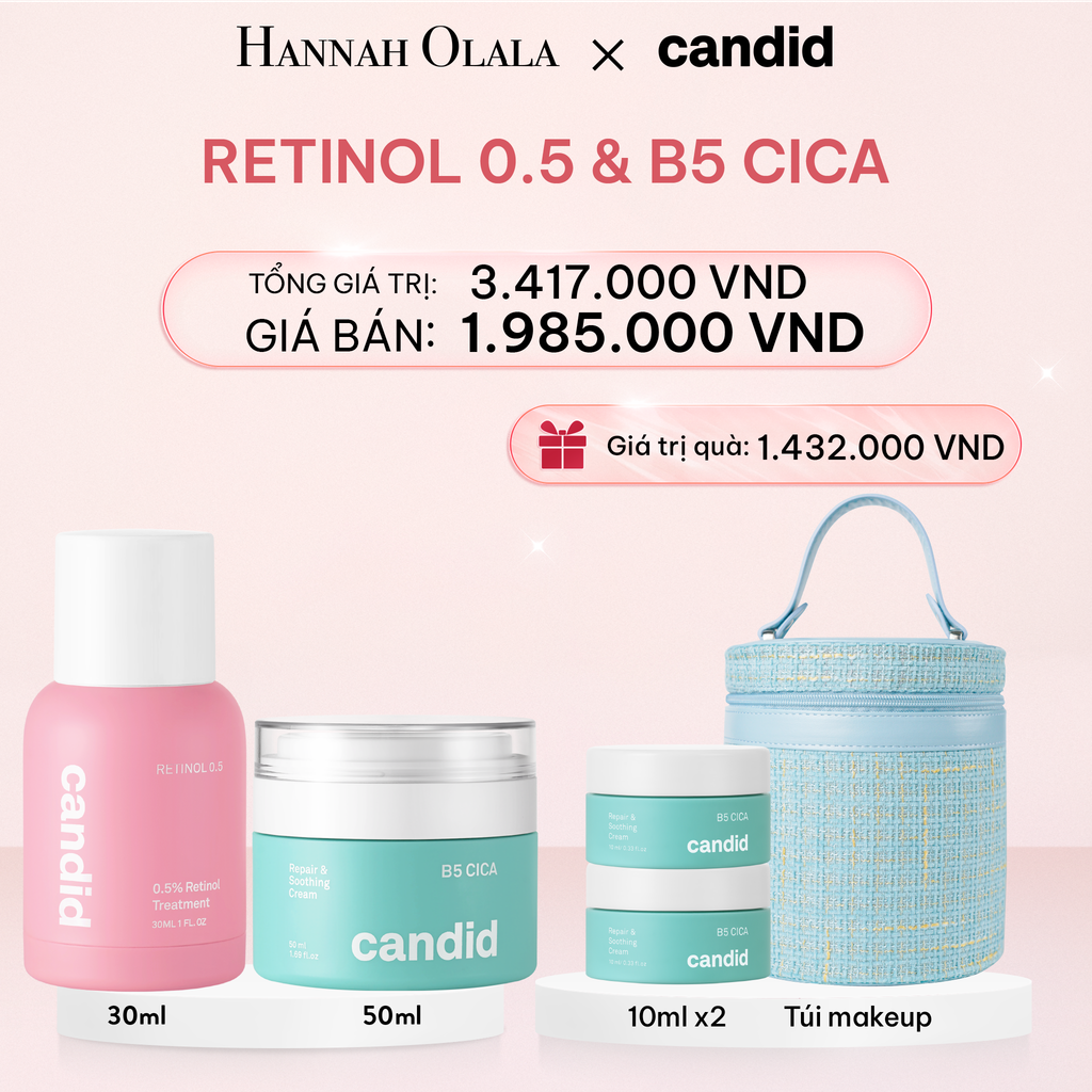 E743_DEAL 10: RETINOL 0.5 30ML & B5 CICA 50ML BỘ ĐÔI LÀM MỜ NẾP NHĂN VÀ DƯỠNG ẨM PHỤC HỒI CHUYÊN SÂU