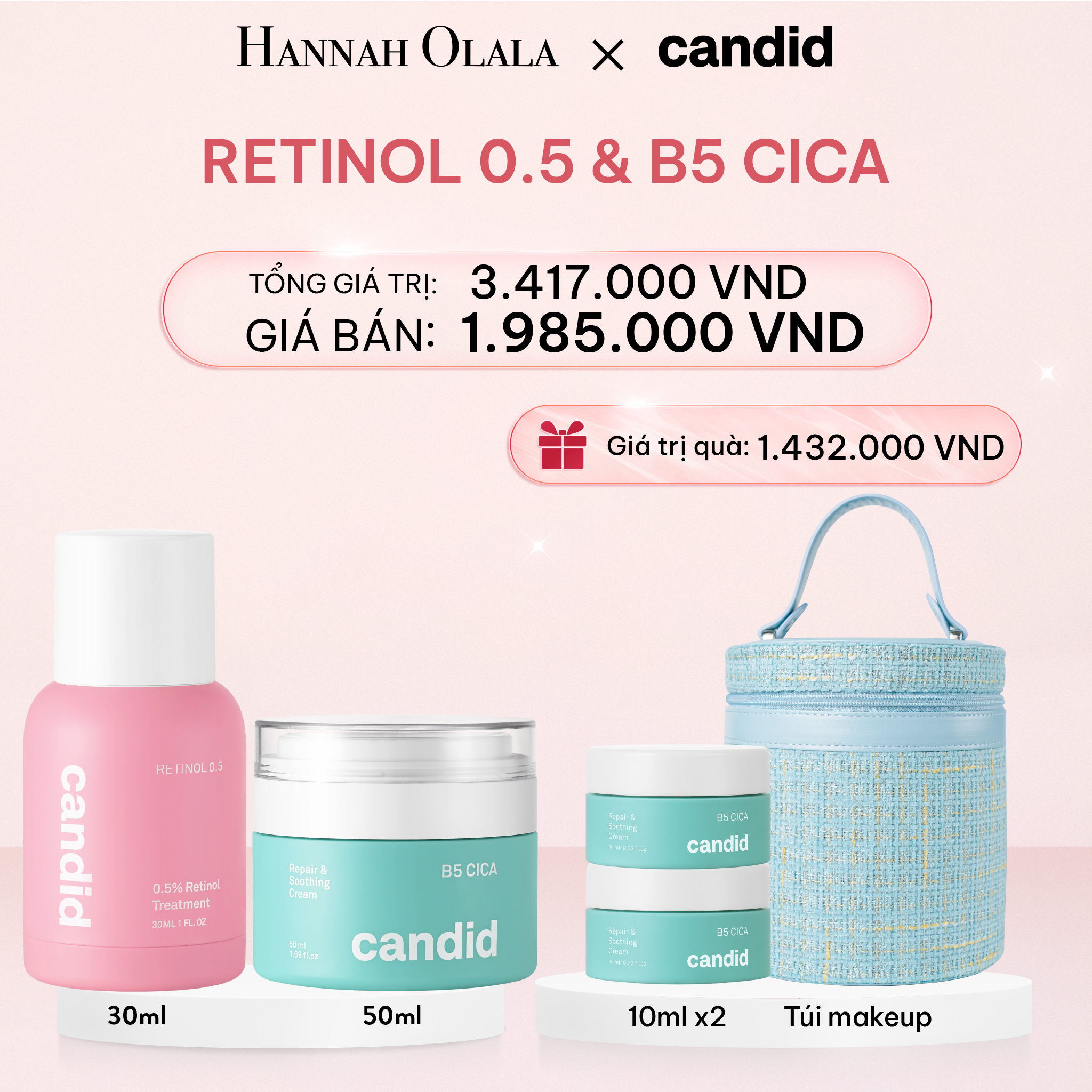 E743_DEAL 10: RETINOL 0.5 30ML & B5 CICA 50ML BỘ ĐÔI LÀM MỜ NẾP NHĂN VÀ DƯỠNG ẨM PHỤC HỒI CHUYÊN SÂU