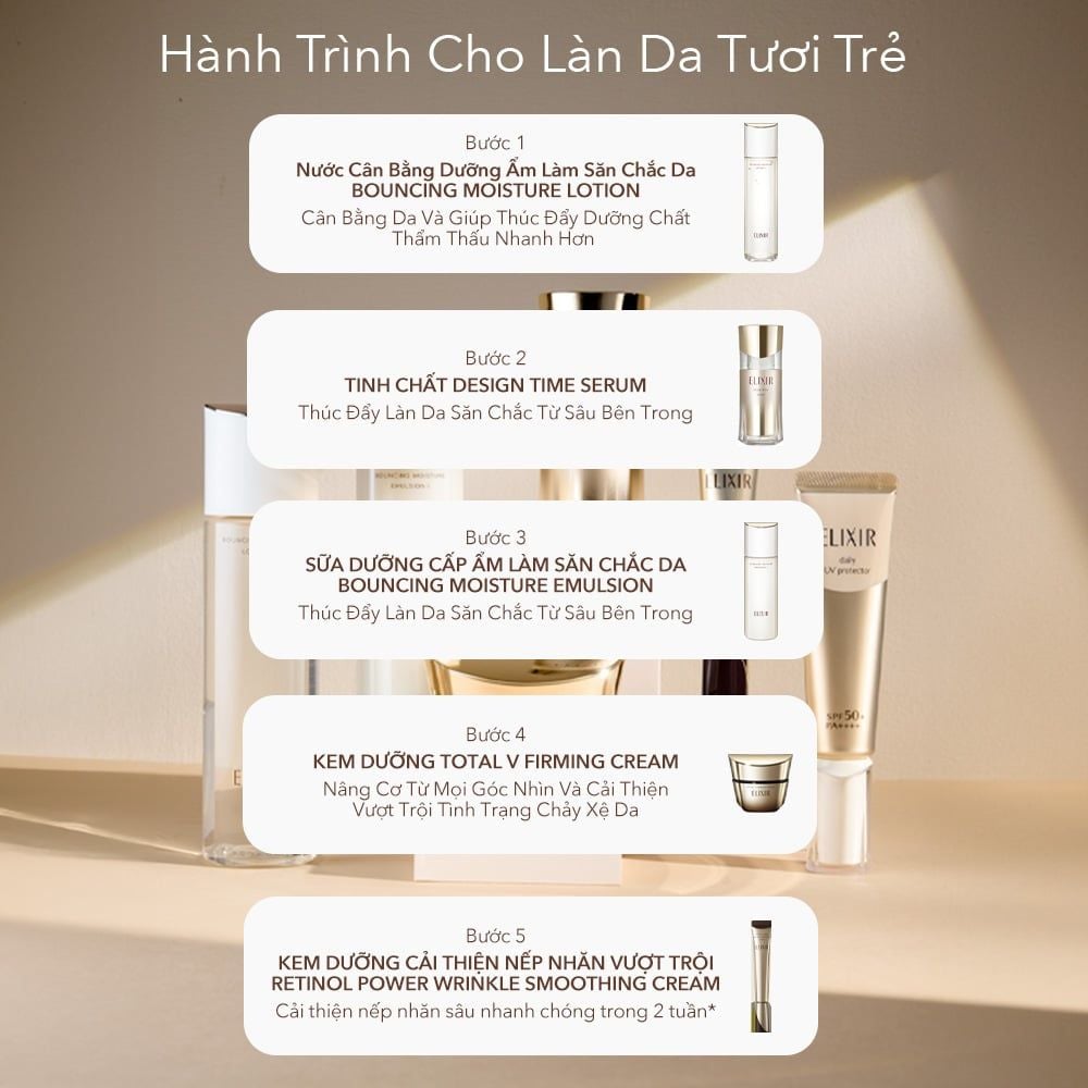 DEAL 1: FLASH DEAL - KEM DƯỠNG CẢI THIỆN CHẢY XỆ NGĂN NGỪA LÃO HÓA ELIXIR TOTAL V FIRMING CREAM 50G