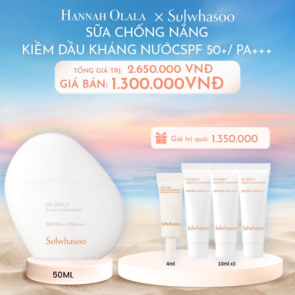 C63_DEAL 10: SỮA CHỐNG NẮNG KIỀM DẦU KHÁNG NƯỚC UV DAILY FLUID SUNSCREEN 50ML SPF50+/ PA +++