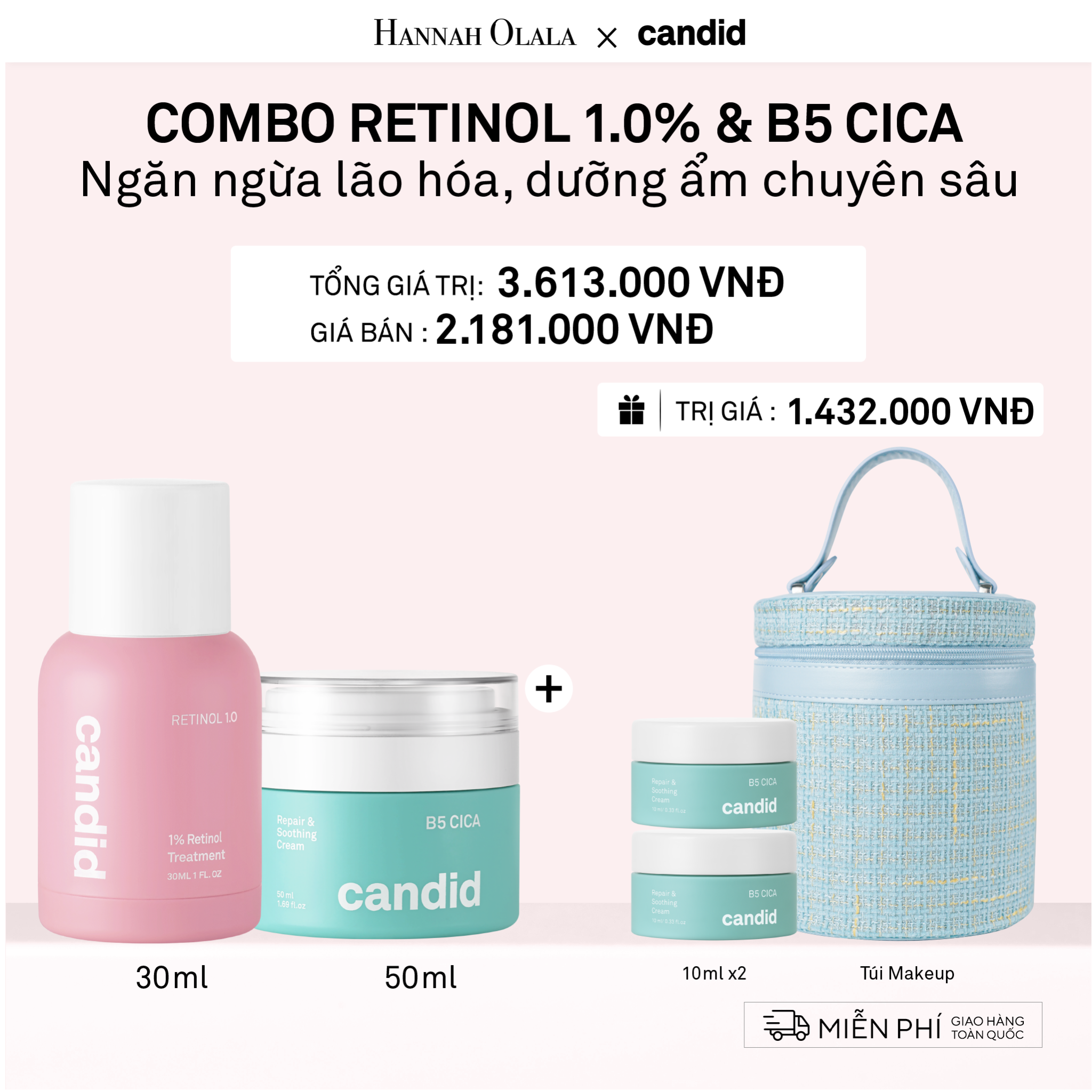 DEAL 11: RETINOL 1.0 30ML & B5 CICA 50ML BỘ ĐÔI CHỐNG LÃO HÓA VÀ DƯỠNG ẨM PHỤC HỒI CHUYÊN SÂU