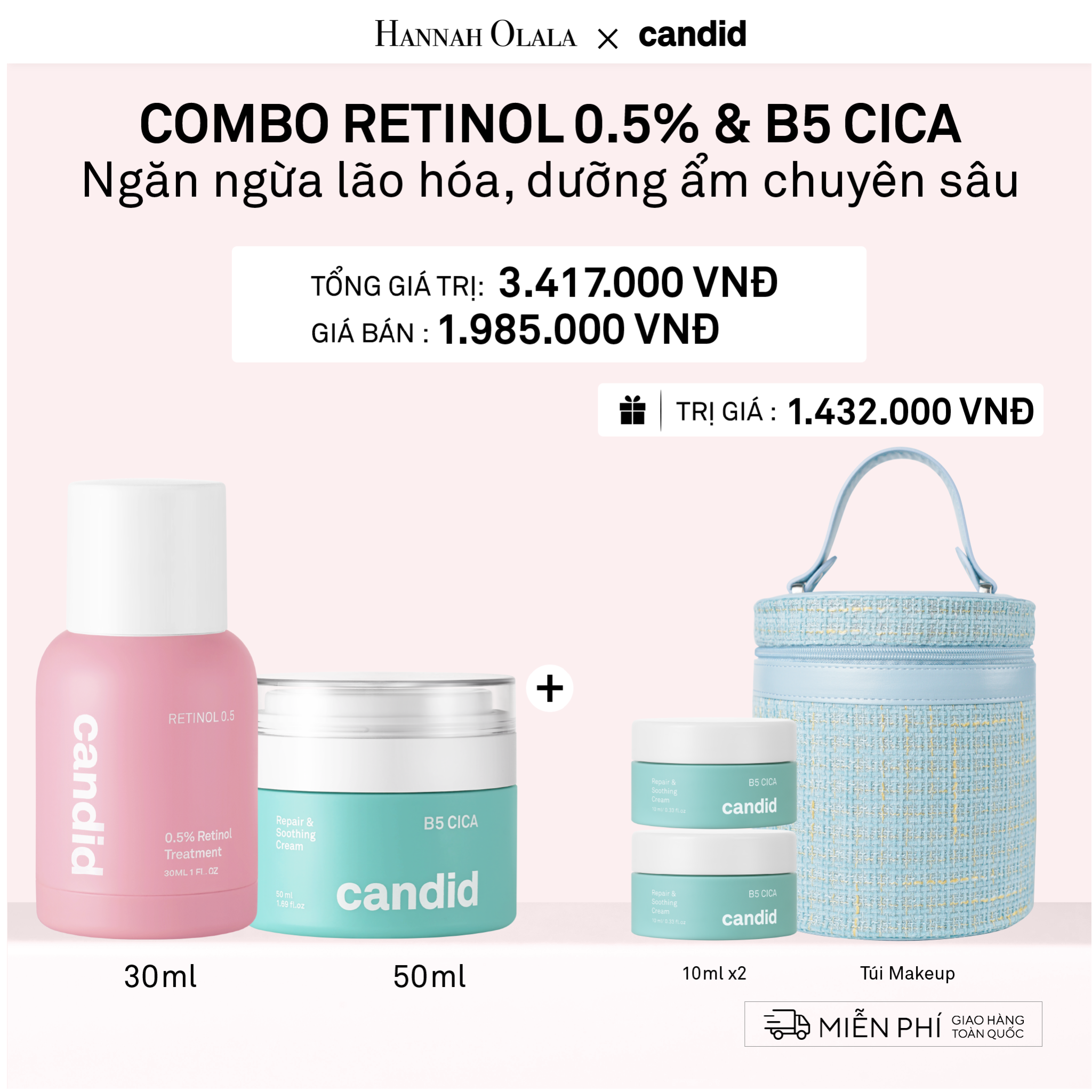 DEAL 12: RETINOL 0.5 30ML & B5 CICA 50ML BỘ ĐÔI CHỐNG LÃO HÓA VÀ DƯỠNG ẨM PHỤC HỒI CHUYÊN SÂU