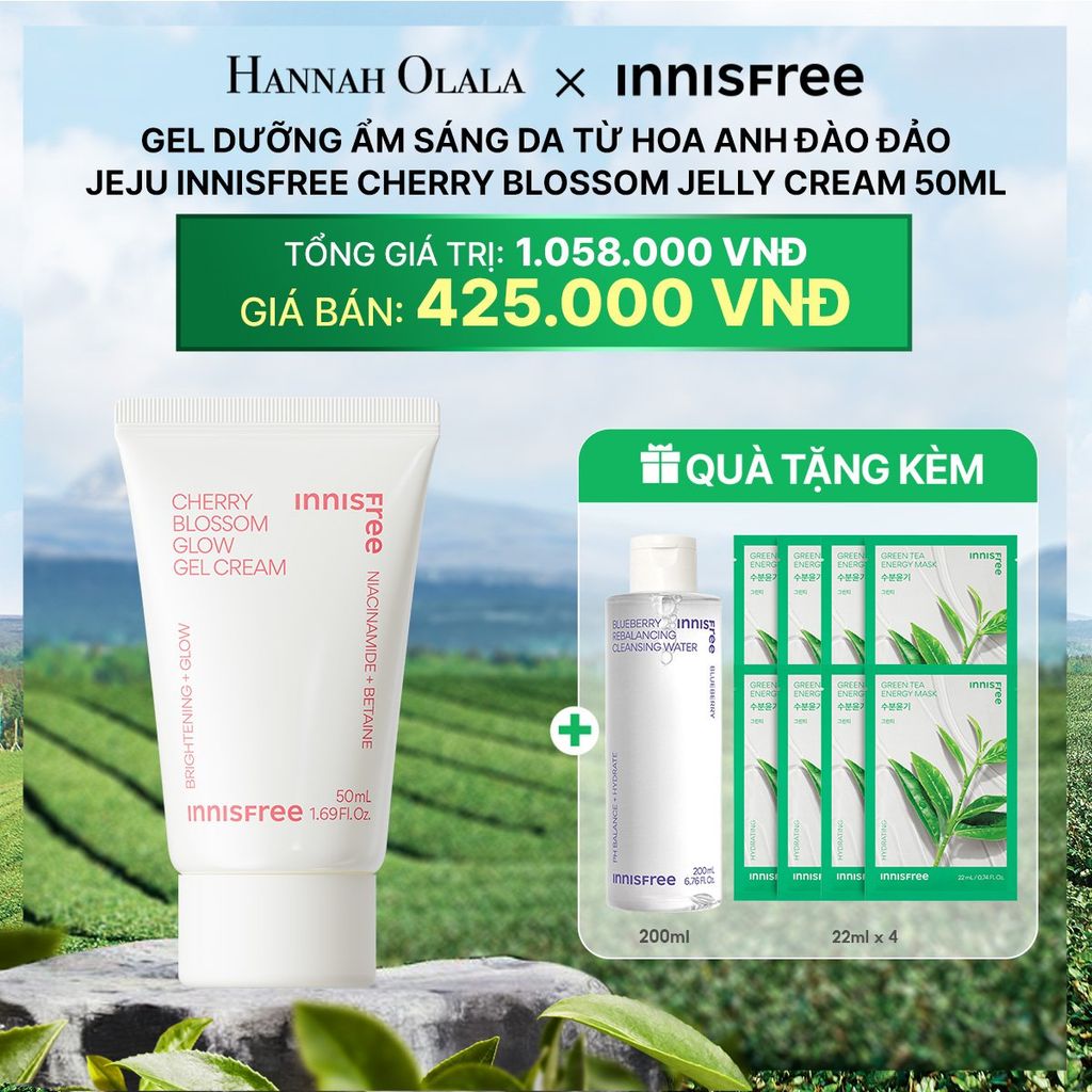 A6_DEAL 14: GEL DƯỠNG ẨM SÁNG DA TỪ HOA ANH ĐÀO ĐẢO JEJU INNISFREE CHERRY BLOSSOM JELLY CREAM 50ML