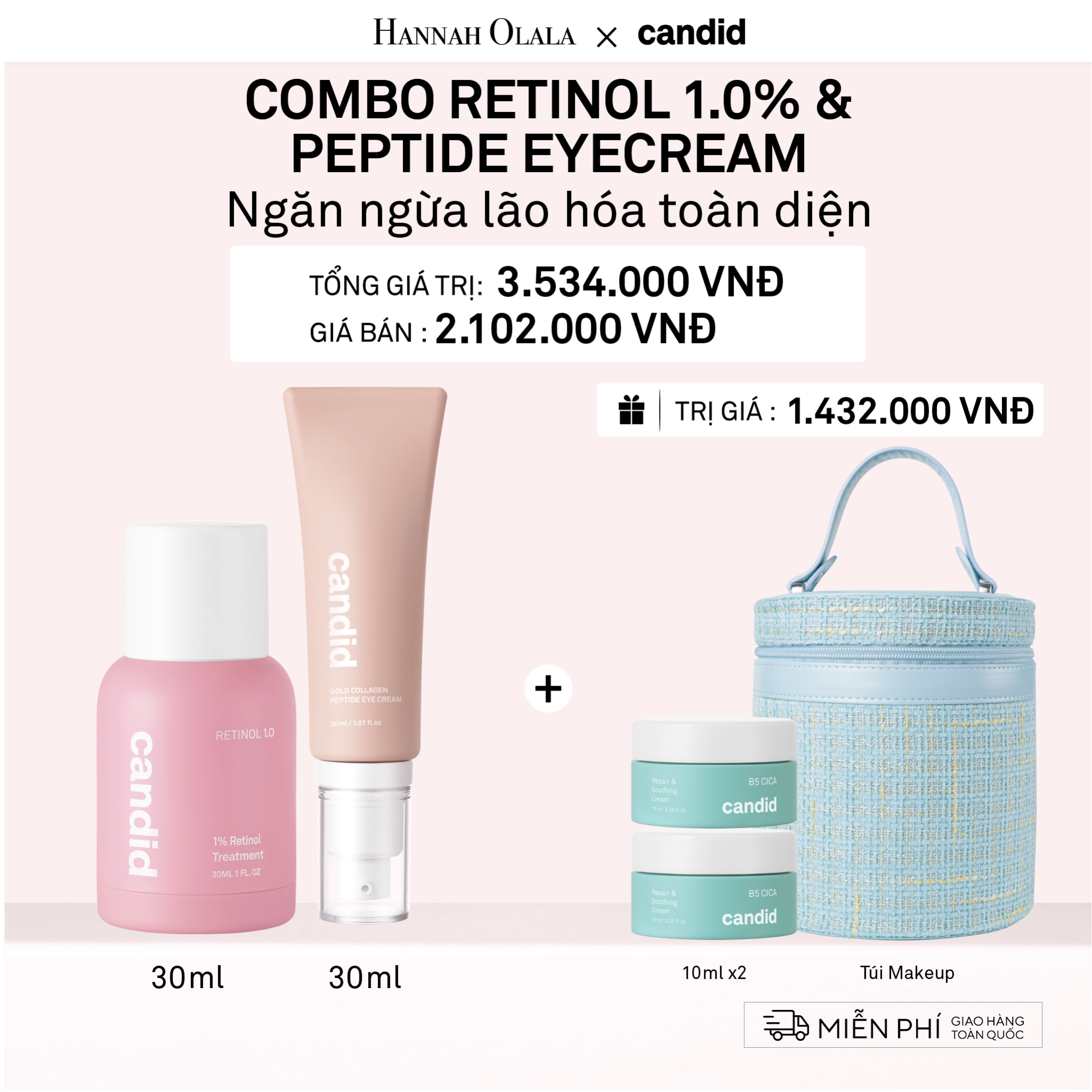 DEAL 13: RETINOL 1.0% 30ML & PEPTIDE EYECREAM 30ML