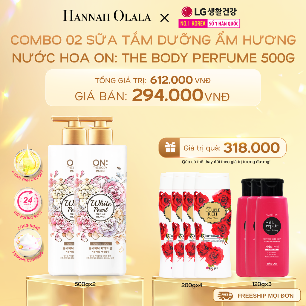 DEAL 07: COMBO 02 SỮA TẮM DƯỠNG ẨM HƯƠNG NƯỚC HOA ON: THE BODY