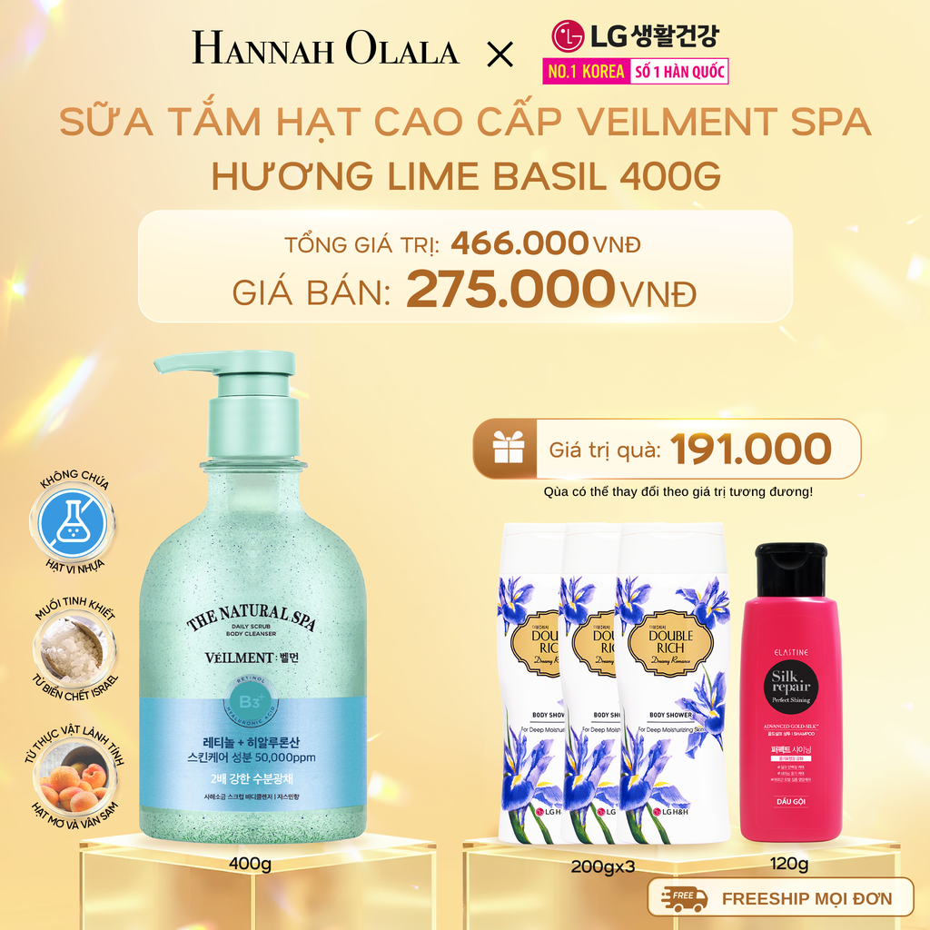DEAL 01: SỮA TẮM HẠT VEILMENT SPA LIME BASIL 400G