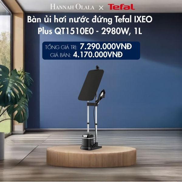 M139_DEAL 3.1: BÀN ỦI HƠI NƯỚC ĐỨNG TEFAL IXEO PLUS QT1510E0 - 2980W, 1L
