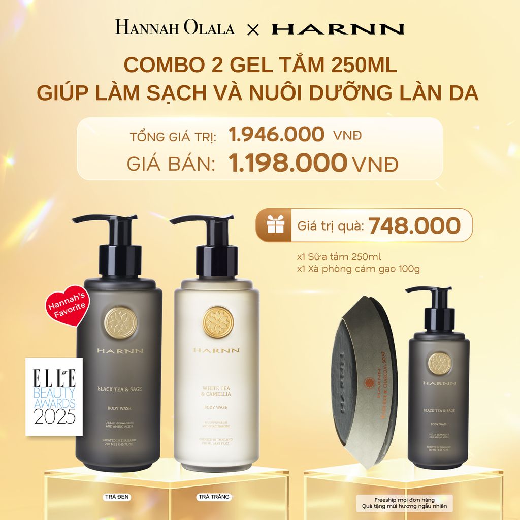 DEAL 1: COMBO 2 GEL TẮM HARNN 250ML GIÚP LÀM SẠCH VÀ NUÔI DƯỠNG LÀN DA