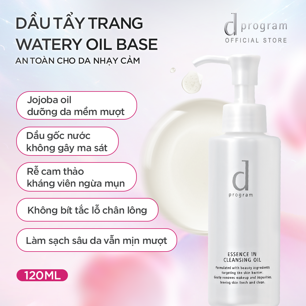 DEAL 8: BỘ ĐÔI DẦU TẨY TRANG DƯỠNG DA DPROGRAM ESSENCE IN CLEANSING OIL 120ML