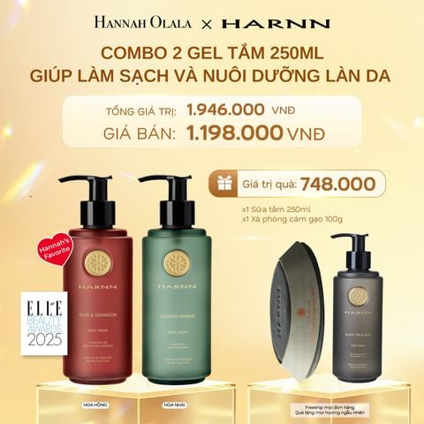DEAL 1: COMBO 2 GEL TẮM HARNN 250ML GIÚP LÀM SẠCH VÀ NUÔI DƯỠNG LÀN DA