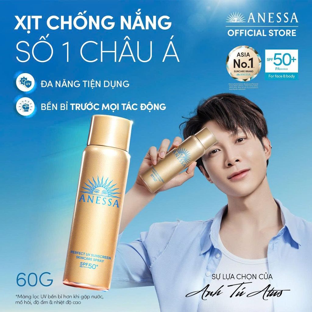 DEAL 12: XỊT CHỐNG NẮNG DƯỠNG DA ĐA NĂNG TIỆN DỤNG BẢO VỆ HOÀN HẢO ANESSA GOLD SPRAY SPF50+ PA++++ 60G