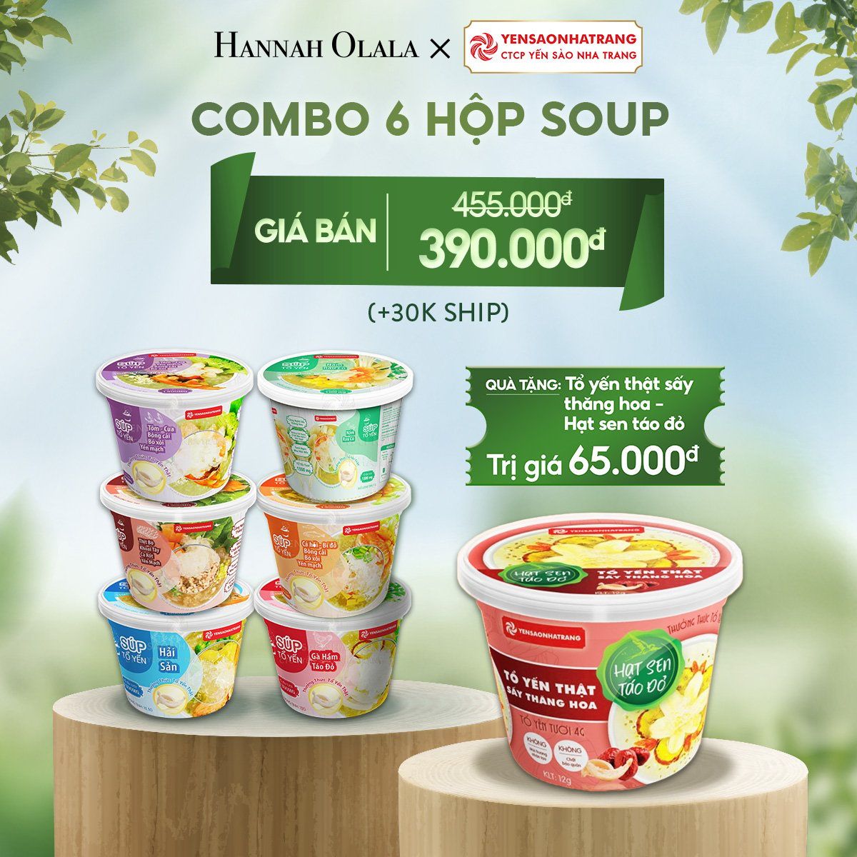 T39_DEAL 01: COMBO 6 HỘP SOUP : GÀ HẦM TÁO ĐỎ + HẢI SẢN + TÔM CUA, BÔNG CẢI, BÓ XÔI, YẾN MẠCH + CÁ HỒI, BÍ ĐỎ, BÔNG CẢI, BÓ XÔI, YẾN MẠCH + BÒ BẰM, KHOAI TÂY, CÀ RỐT, YẾN MẠCH + NẤM RAU CỦ
