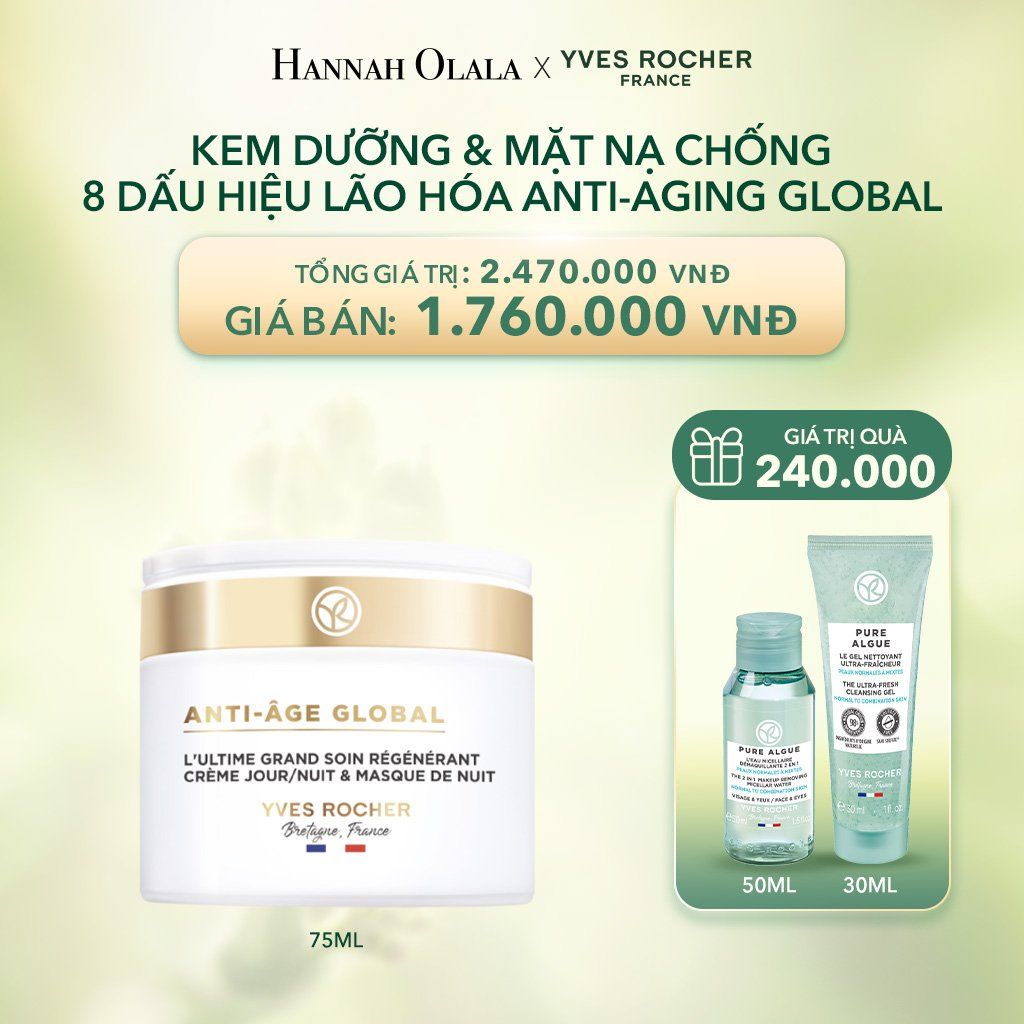 DEAL 20: KEM DƯỠNG & MẶT NẠ CHỐNG 8 DẤU HIỆU LÃO HÓA ANTI-AGING GLOBAL