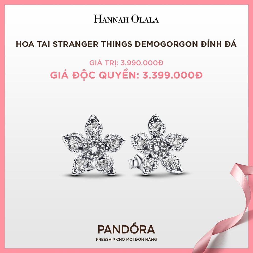 A58_DEAL 51: BÔNG TAI PANDORA STRANGER THINGS DEMOGORGON ĐÍNH ĐÁ