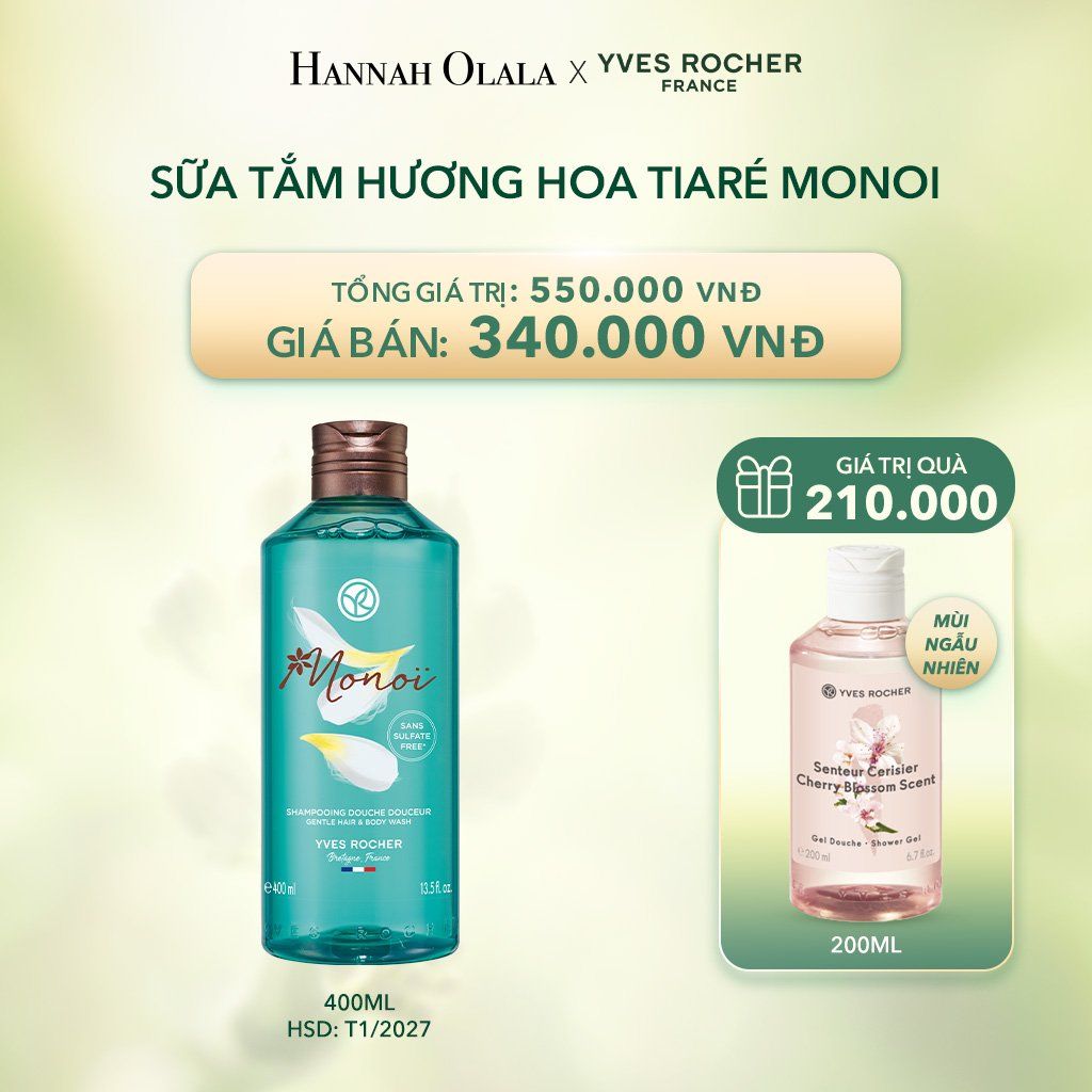 DEAL 6: MUA 1 TẶNG 1 SỮA TẮM HƯƠNG HOA TIARÉ MONOI (DATE T1.2027)
