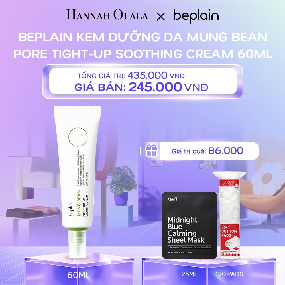 DEAL 2: BEPLAIN KEM DƯỠNG DA MUNG BEAN PORE TIGHT-UP SOOTHING CREAM 60ML