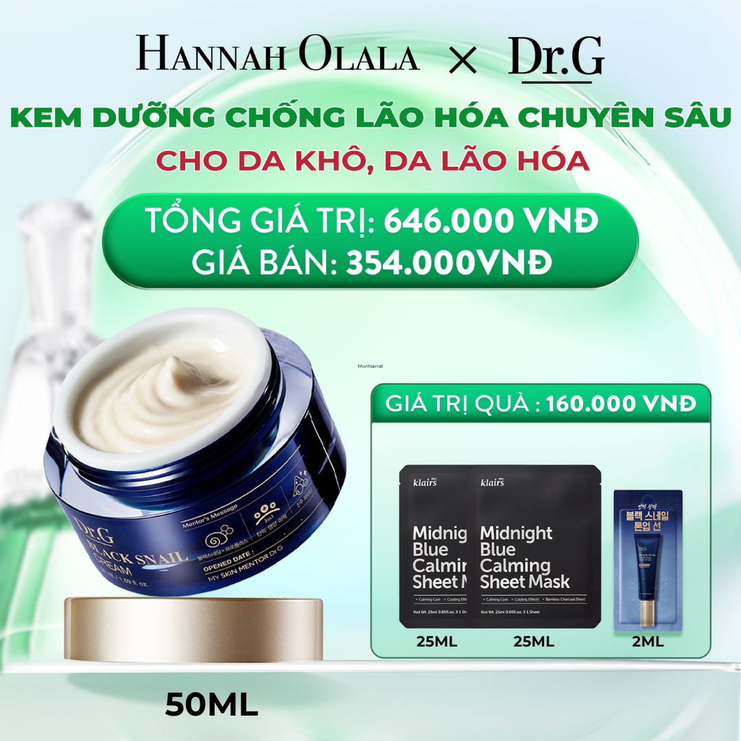 M53_DEAL 5: KEM DƯỠNG NGĂN NGỪA LÃO HÓA DA DRG BLACK SNAIL CREAM 50ML