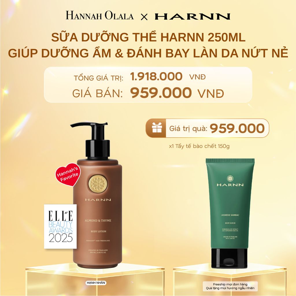 DEAL 2: BODY LOTION - SỮA DƯỠNG THỂ HARNN 250ML GIÚP DƯỠNG ẨM & ĐÁNH BAY LÀN DA NỨT NẺ 250ML