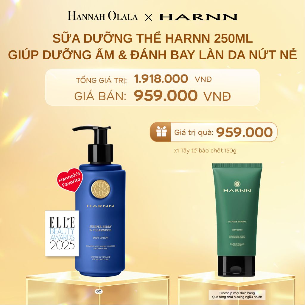 DEAL 2: BODY LOTION - SỮA DƯỠNG THỂ HARNN 250ML GIÚP DƯỠNG ẨM & ĐÁNH BAY LÀN DA NỨT NẺ 250ML